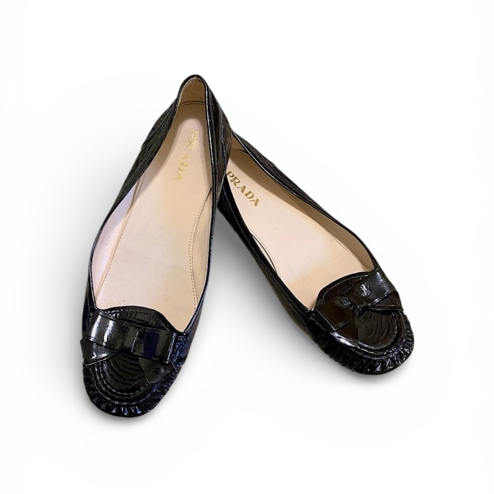 Prada Patent Leather Loafers Black - image 1